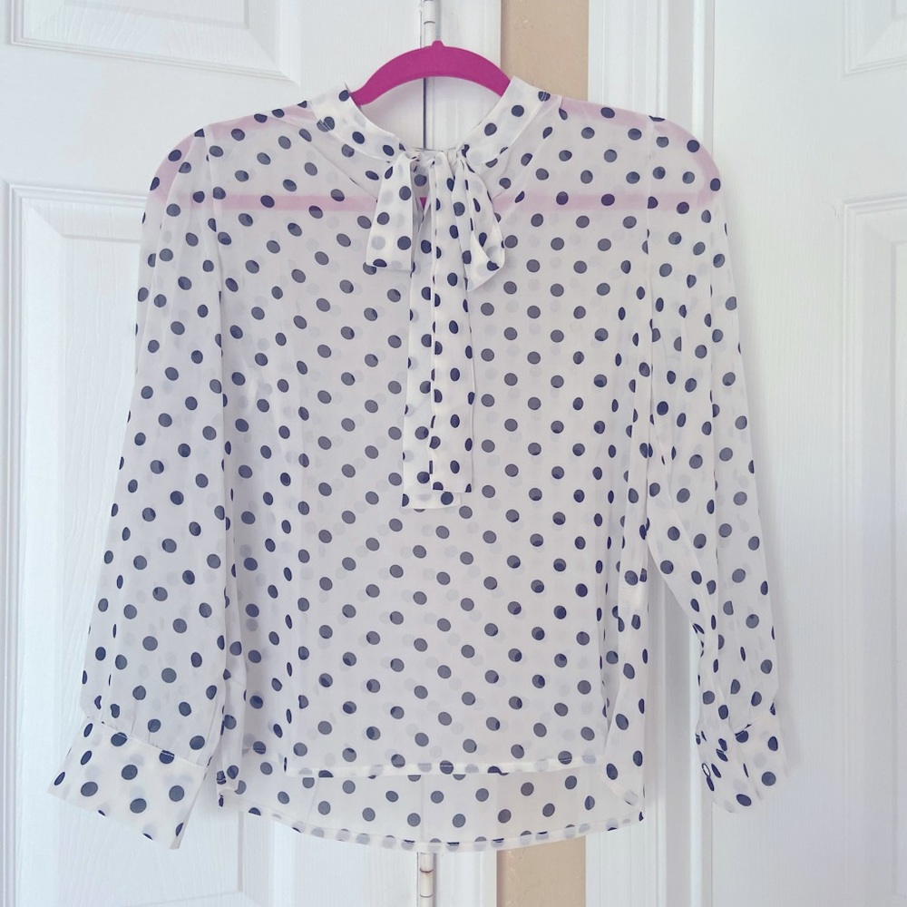 Sheer polka dot shirt